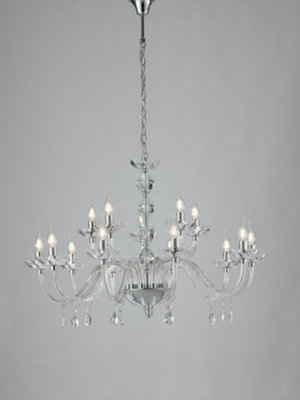 Luminosa Lighting Luminosa Riflesso 5 Light Chandeliers ChromeCrystal 96X67Cm