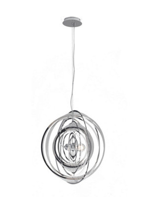 Luminosa Lighting Luminosa Club Spherical Pendant Ceiling Light Chrome 50Cm from B&Q