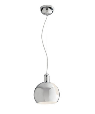 Luminosa Lighting Luminosa Narciso Dome Pendant Ceiling Light Chrome 20X22.5Cm from B&Q