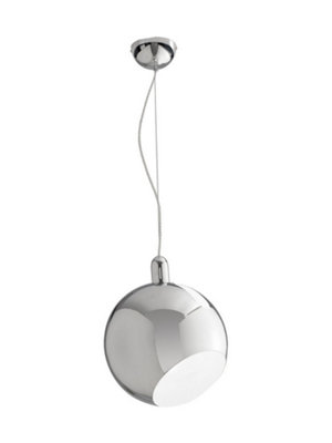 Luminosa Lighting Luminosa Narciso Dome Pendant Ceiling Light Chrome 30X34.5Cm from B&Q