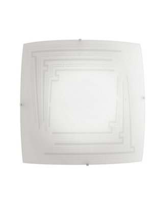 Luminosa Lighting Luminosa Concept 3 Light Patterned Glass Flush Ceiling Light White 40X40Cm from B&Q