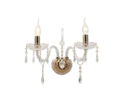 Luminosa Lighting Luminosa Monalisa Wall Light GoldCrystal 40X34X18Cm