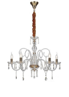 Luminosa Lighting Luminosa Monalisa 5 Light Chandeliers GoldCrystal 70X70Cm