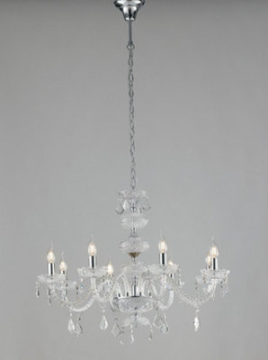 Luminosa Lighting Luminosa Incanto 8 Light Chandeliers ChromeCrystal 83X79Cm