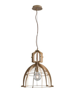B&Q -  Luminosa Urban Wire Frame Pendant Ceiling Light Gold 40X46Cm