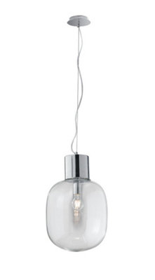 Luminosa Lighting Luminosa Fellins Globe Pendant Ceiling Light Chrome 30X34.6Cm from B&Q