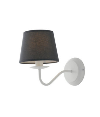 Luminosa Lighting Luminosa Favola Wall Lamp With Shade WhiteFabric 28X21Cm