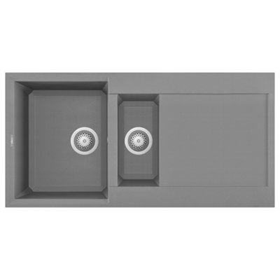 Reginox Easy 475 Tt Titanium 1.5 Bowl Inset Reversible Granite Kitchen Sink from B&Q