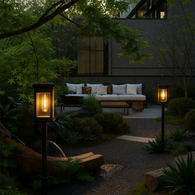 Bright Zeal Set Of Two Solar Powered Pathway Lights For Yard Lawn Patio And Walkway from B&Q