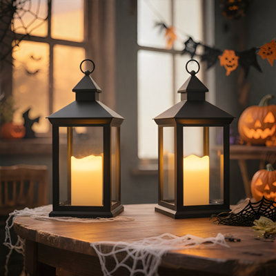 Bright Zeal Set Of Two 35Cm Tall Decorative Candle Lanterns from B&Q