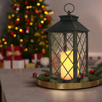 Bright Zeal Gold 34Cm Tall Decorative Candle Lantern from B&Q