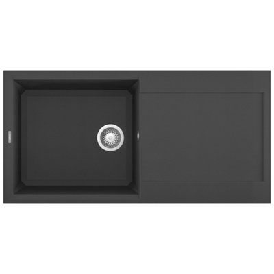 Reginox Easy 480 B Black Granite 1 Bowl Inset Kitchen Sink With Reversible Drainer from B&Q