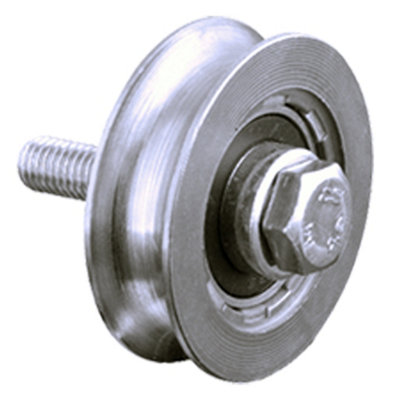 B&Q -  100mm Round Groove Wheel With 1 Ball Bearing