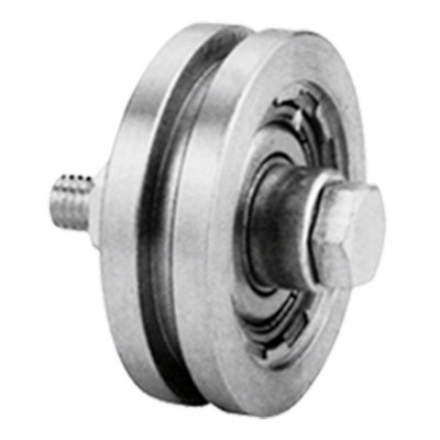 B&Q -  60mm Square Groove Wheel With 1 Ball Bearing
