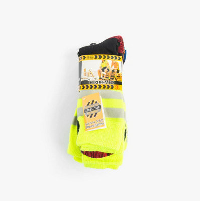 Stb Stb Highviz Mens 3 Pack Socks Multi Uk 6-11One-Size Multi-Coloured from B&Q