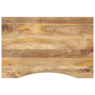B&Q -  Desk Top With Curve 100X50X2.5 Cm Solid Wood Rough Mango