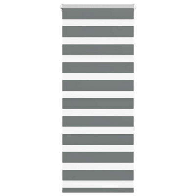 Berkfield Zebra Blind Dark Grey 55X150 Cm Fabric Width 50.9 Cm Polyester