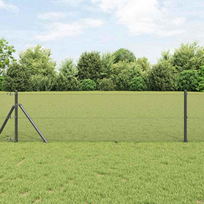 Berkfield Fence With Posts Grey Medium Powder-Coated Galvanised Steel from B&Q