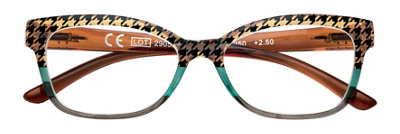 Zippo Read. Glasses +1.00 Pr78 Houndstooth from B&Q