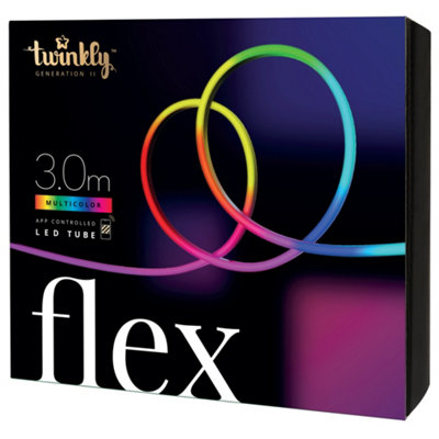 Twinkly Flex App-Controlled Flexible Tube With Rgb (16 Million Colours) Leds. 3 Meters. Wire. Indoor Smart Home Light/White