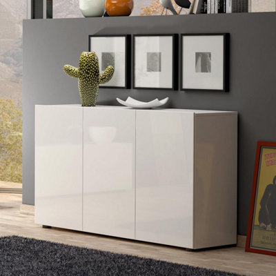 FurniComp LTD Furnicomp Vida 3 Door 135Cm White Gloss Sideboard from B&Q