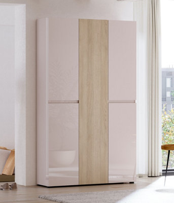 FurniComp LTD Furnicomp Vida 5 Door 120Cm Cashmere & Oak Tall Shoe Cabinet/storage Cupboard from B&Q