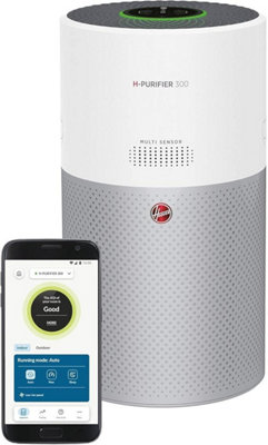 B&Q -  300 Air Purifier With Fast Acting H-Trifilter Bluetooth-Enabled White