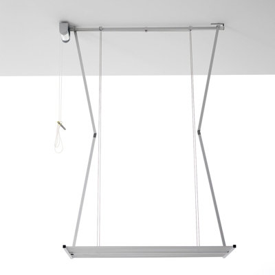 Foxydry Mini 152 Cm GreyPulley-Operated Ceiling Laundry Rack With 10Kg Load CapacityEfficient Indoor Drying