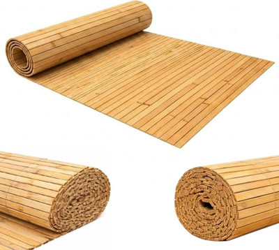  - Bamboo Slat Fence 1.8M X 4M Natural Brown Garden Privacy Screen Roll Natural Bamboo Garden Screening Fences Balconies