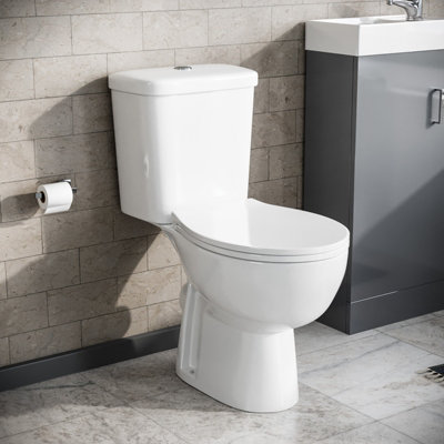 Nes Home Close Coupled Toilet Bathroom Wc Pan, Toilet Seat & Cistern
