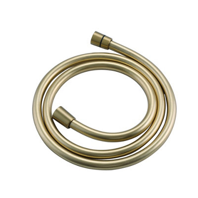 Nes Home Smooth Brushed Brass 1.5M Pvc Flexible Shower Hose Brass Connectors from B&Q