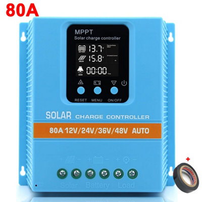 80A MPPT Solar Charge Controller 12V 24V 36V 48V LCD Display Regulator