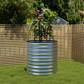 80cm Dia Cylindric Metal Raised Garden Beds Bottomless Galvanized Raised Planter Box kit for Planting Plants Vegetables