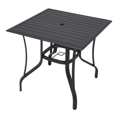 80cm Garden Metal Slatted Coffee Table Square Outdoor Table with ...