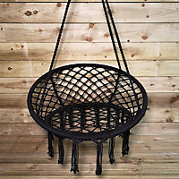 80cm Hanging Chair Indoor Outdoor Swing Chair Hammock in Black