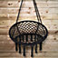 80cm Hanging Chair Indoor Outdoor Swing Chair Hammock in Black