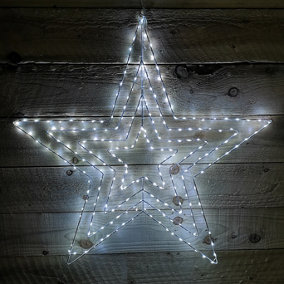 80cm Ice White 230 LED Star Silhouette Indoor/Outdoor Christmas Decoration With Chasing Lights