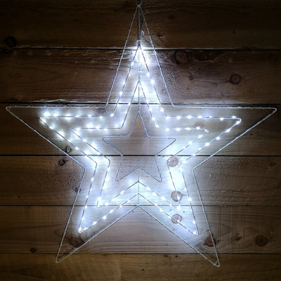 80cm Ice White 230 LED Star Silhouette Indoor Outdoor Christmas