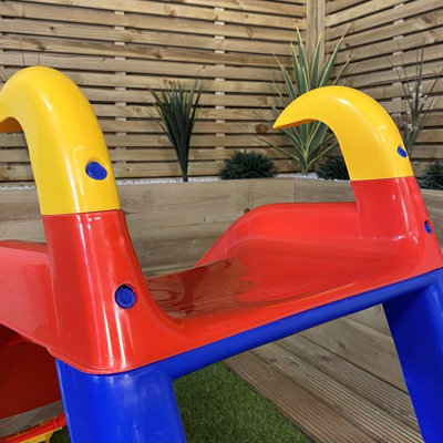 80cm Kids Indoor Outdoor Freestanding Plastic Slide with Ladder and Extension - 5
