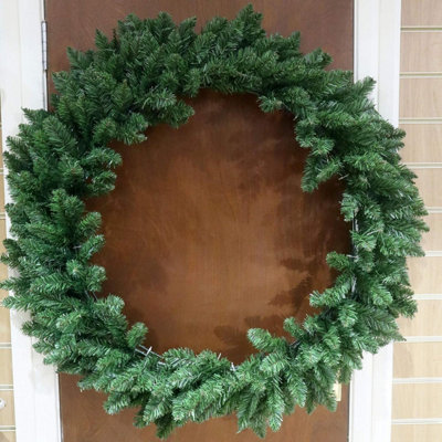 80cm Large Christmas Wreath for Front Door - Bushy Green Artificial ...