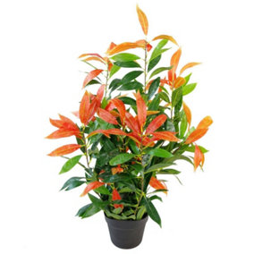 80cm Leaf Realistic Red Robin Artificial Ficus Tree / Plant