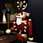 80cm Light Up Nutcracker Soldier LED Christmas Wooden Ornament Home Decoration