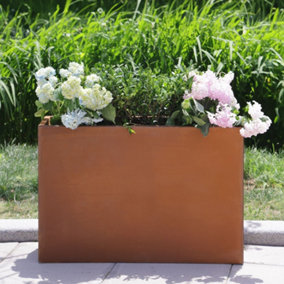 80cm Long 60cm High Corten Steel Tall Trough Planter