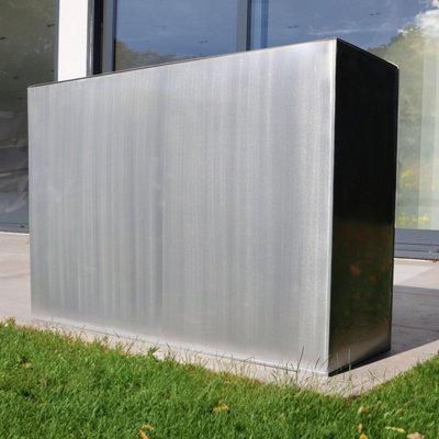 80cm Long Zinc Silver 60cm Tall Trough Planter