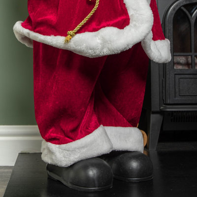 80cm Red Standing Santa Claus Indoor Decoration with Gold Present ...