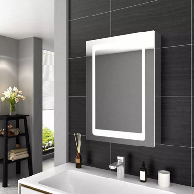 80cm x 60cm Bathroom Medicine Cabinet with Mirror Wall Mounted  (Single Door/Left Hinge)