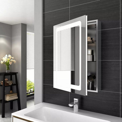 80cm x 60cm Bathroom Medicine Cabinet with Mirror Wall Mounted  (Single Door/Left Hinge)