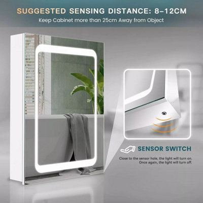 80cm x 60cm Bathroom Medicine Cabinet with Mirror Wall Mounted  (Single Door/Left Hinge)