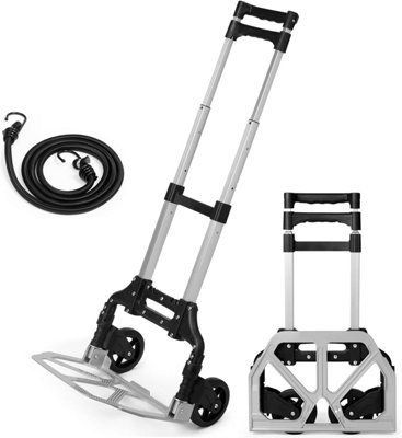 80kg Heavy Duty Folding Aluminium Hand Truck Trolley on Wheels Sack Cart