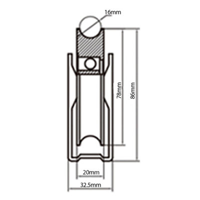 80mm Gate wheel pulley wheel in bracket guide wheel steel wheel 16mm 